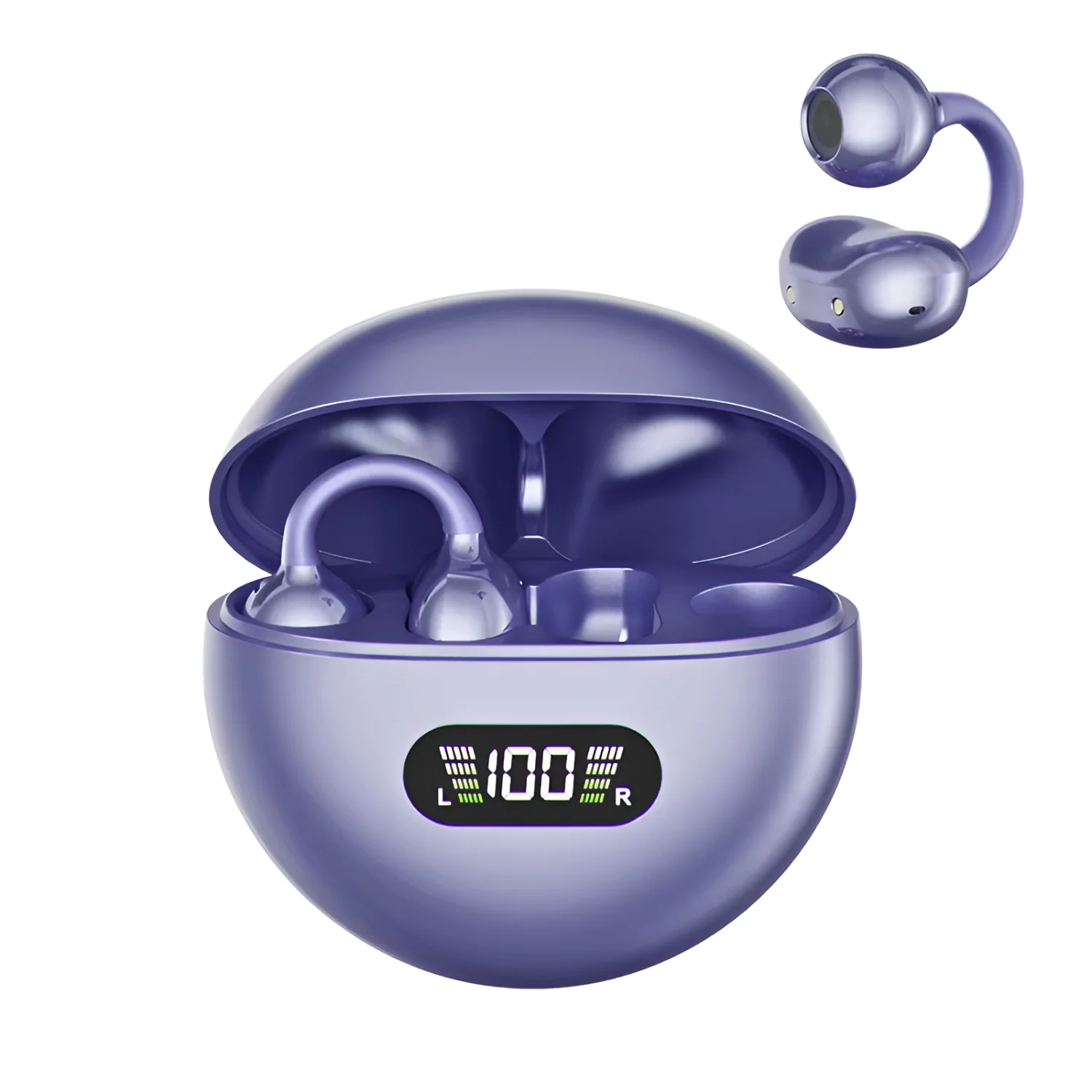 Q71 open-ear clip-on earphones in purple